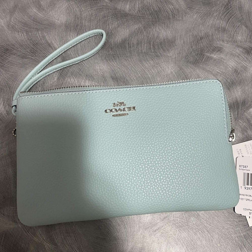 LARGE COACH DOUBLE ZIP WRISTLET